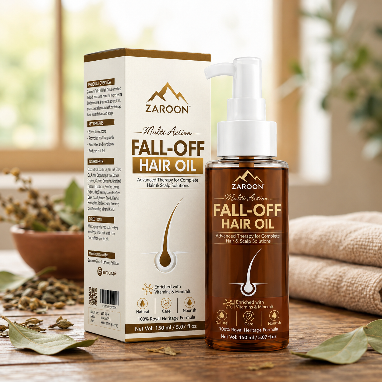 Zaroon Fall-Off Hair Oil Display ZAROON FALL-OFF HAIR OIL - Image 1